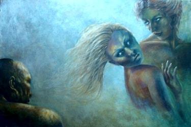 "Agganci", quadro acrilico di Aurora Mazzoldi. Un esempio di giochi psicologici