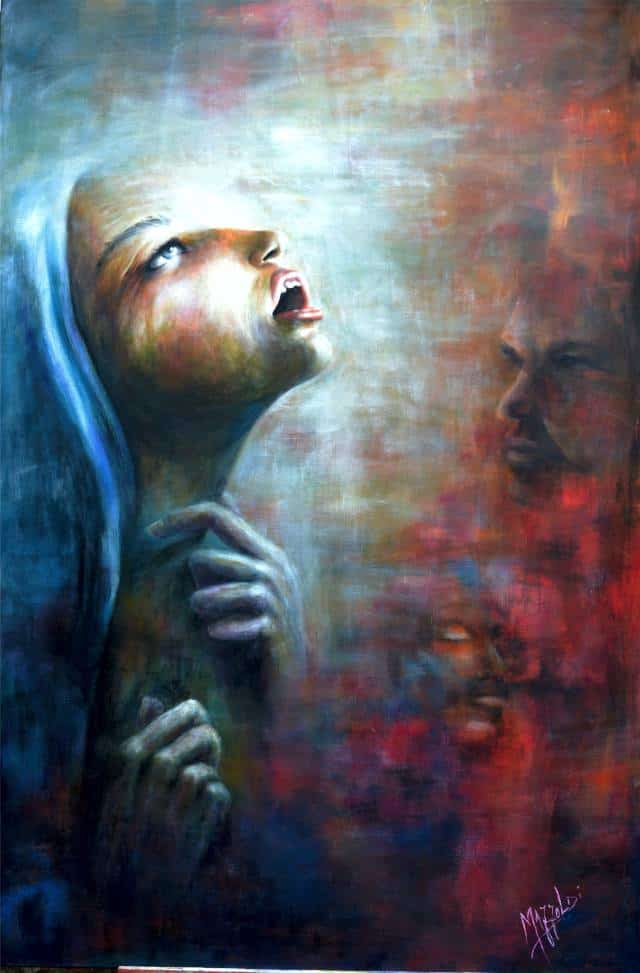 Scegliere lo Psicologo per curare il malessere, "Disperazione" - pittura acrilica di Aurora Mazzoldi.