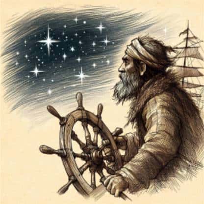 A navigator watching the stars