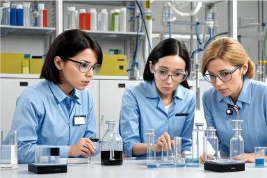 Scienziate al lavoro in un laboratorio