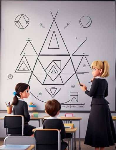 Una lezione di matematica alla lavagna.