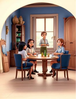 L'immagine mostra un lavoro di gruppo di psicologia introspettiva